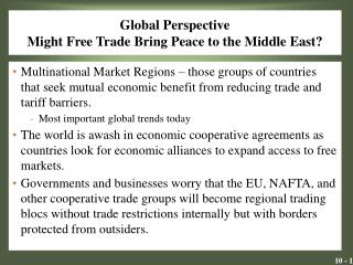Global Perspective Might Free Trade Bring Peace to the Middle East?