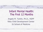 Infant Mental Health: The First 12 Months