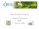 New Hampshire Hospitals for a Healthy Environment NH3E Sept 10, 2009