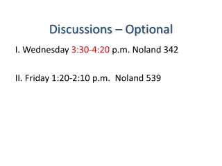 Discussions – Optional