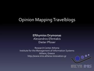 Opinion Mapping Travelblogs