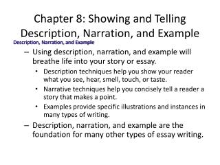 Ppt Chapter 8 Showing And Telling Description Narration And Example Powerpoint Presentation Id