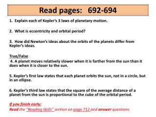 Read pages:	 692-694