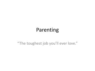 parenting skills ppt presentation