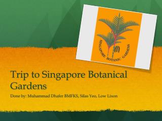 Trip to Singapore Botanical Gardens