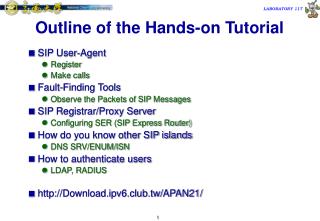 Outline of the Hands-on Tutorial
