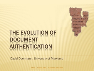 The Evolution of Document Authentication