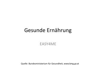 PPT - Gesunde Ernährung PowerPoint Presentation, Free Download - ID:2662620