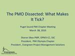 The PMO Dissected: What Makes It Tick