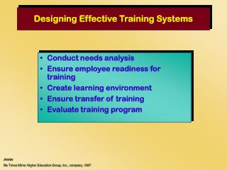 Designing Effective Training Systems
