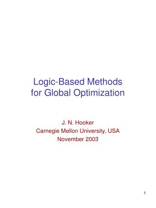 Logic-Based Methods for Global Optimization