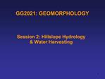 GG2021: GEOMORPHOLOGY