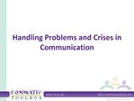 Handling Problems and Crises in Communication