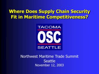 Where Does Supply Chain Security Fit in Maritime Competitiveness?