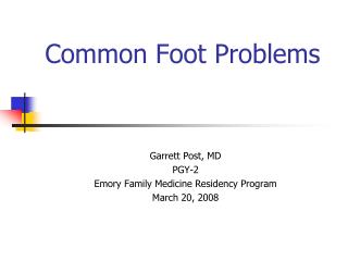 Common Foot Problems