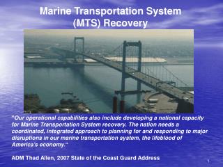 Marine Transportation System (MTS) Recovery