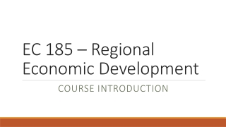 EC 185 – Regional Economic Development