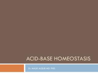 Acid-base homeostasis