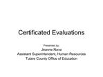 Certificated Evaluations