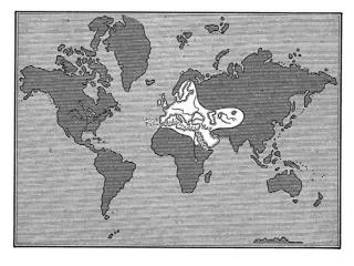 World known. World Map 1400. World Map in 1400.