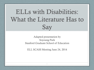 ELLs with Disabilities: What the Literature Has to Say