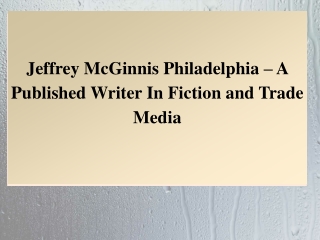 Jeffrey McGinnis Philadelphia