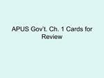 APUS Gov t. Ch. 1 Cards for Review