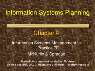 Information Systems Planning