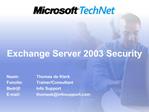 Exchange Server 2003 Security
