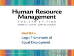 CHAPTER 4 Legal Framework of Equal Employment