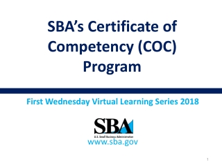 First Wednesday Virtual Learning Series 2018 sba
