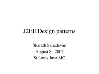 J2EE Design patterns