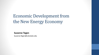 Economic Development from the New Energy Economy