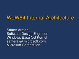 WoW64 Internal Architecture