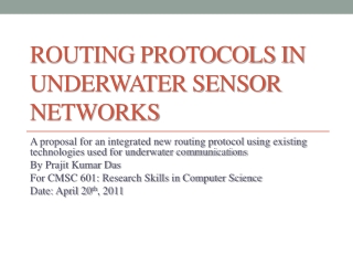 Routing Protocols in Underwater Sensor Networks