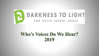 Who’s Voices Do We Hear? 2019