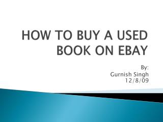 HOW TO BUY A USED BOOK ON EBAY