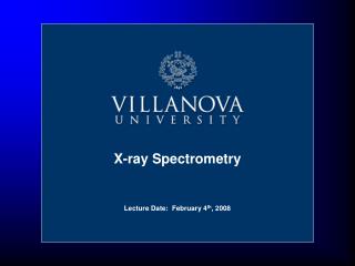 X-ray Spectrometry