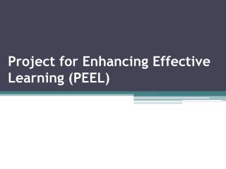 Project for Enhancing Effective Learning (PEEL)