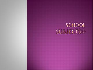 School subjects 