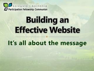 Building an Effective Website