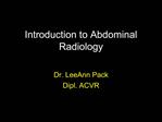 Introduction to Abdominal Radiology