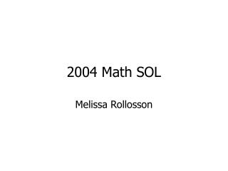 2004 Math SOL