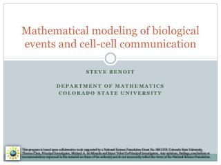 Mathematical modeling of biological events and cell-cell communication