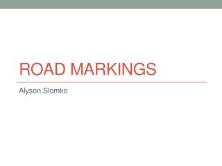 Road Markings