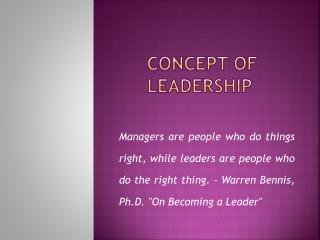 Concept of Leadership