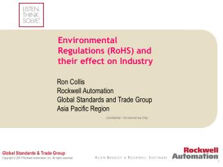 Environmental Regulations (RoHS) and their effect on Industry