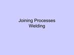 Joining Processes Welding