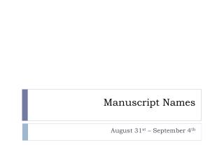 Manuscript Names