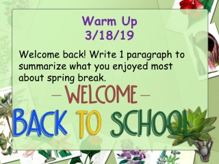 Warm Up 3/18/19